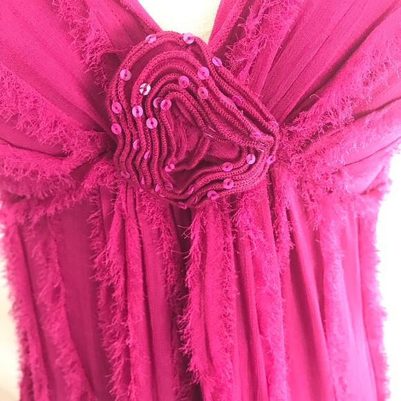 Newport News Pink Dress Size 8 EUC Sheer Gauze Overlay - Picture 10 of 11